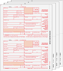 Laser 1099-NEC (non-employee compensation) 4 part set